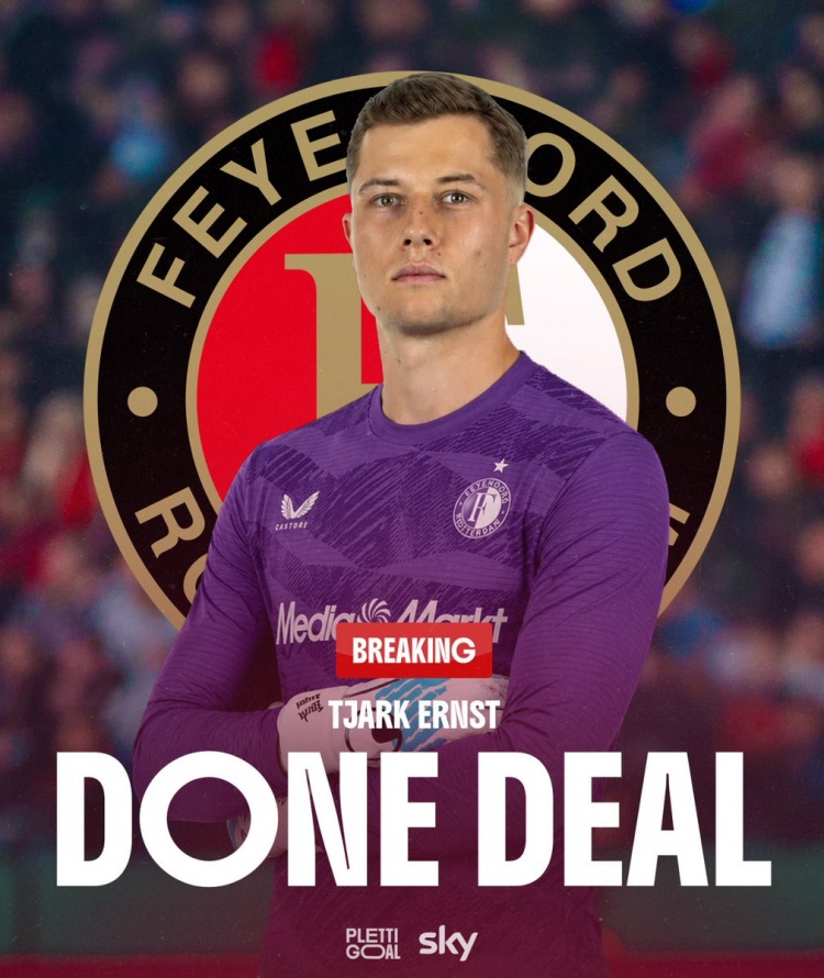 费耶诺德激活500万解约金,敲定柏林赫塔门将厄恩斯特