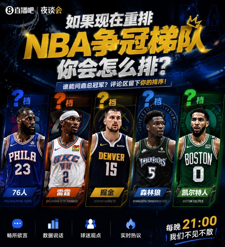 NBA争冠梯队重排 绿军雷霆领跑S级
