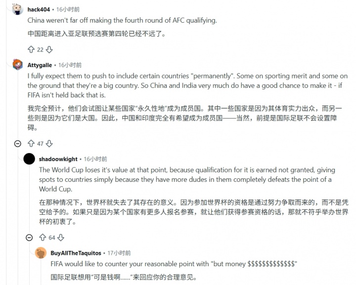 世界杯扩军64队方案曝光 中国印度仍被看衰 世界杯扩军64队方案曝光 中国印度仍被看衰
