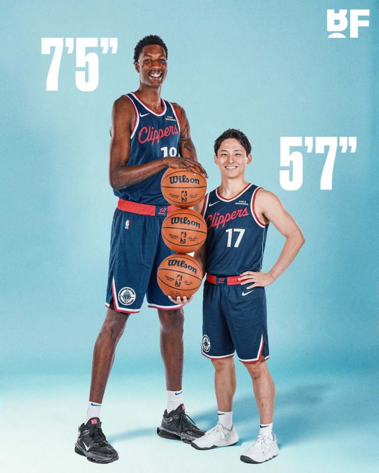 身高差56公分!河村勇辉与夏普同队创NBA现役搭档纪录