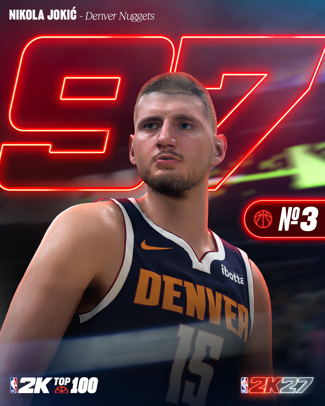 2K27能力值前十：SGA/文班/约基奇97并列榜首，东契奇/布伦森96