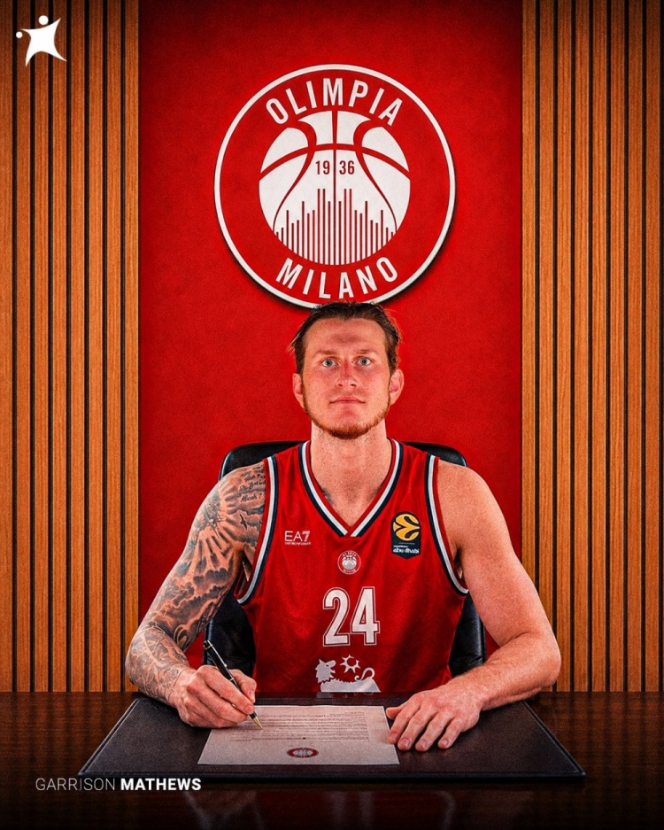 前NBA后卫加里森·马修斯1+1合同加盟米兰奥林匹亚 前NBA后卫加里森·马修斯1+1合同加盟米兰奥林匹亚